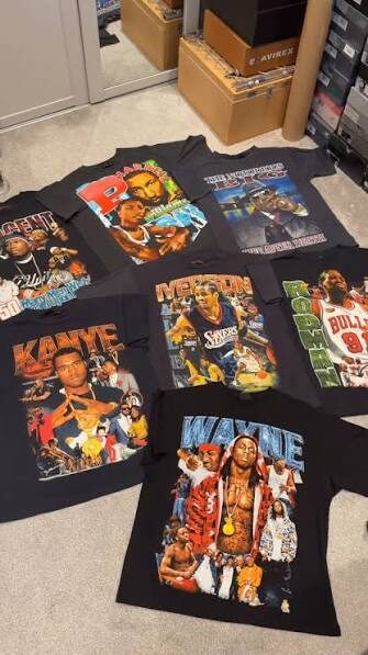 Vintage hip-hop and rap tees